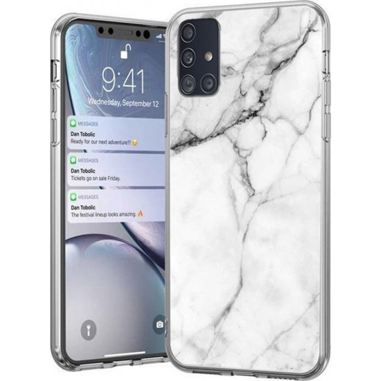 Wozinsky Marble Back Cover Σιλικόνης Λευκό (Galaxy A71)
