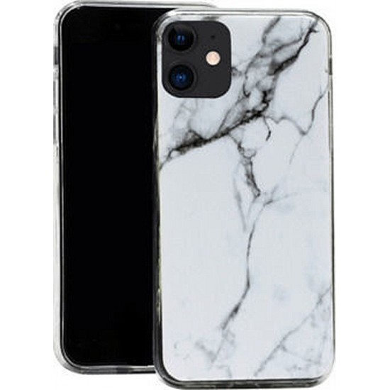 Wozinsky Marble Back Cover Σιλικόνης Λευκό (iPhone 12 / 12 Pro)