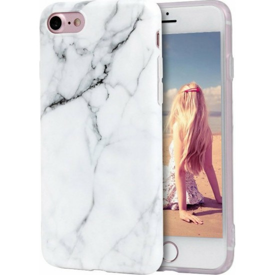 Wozinsky Marble Back Cover Σιλικόνης Λευκό (iPhone SE 2020/8/7)