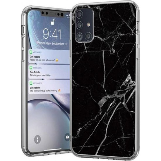 Wozinsky Marble Back Cover Σιλικόνης Μαύρο (Galaxy A71)