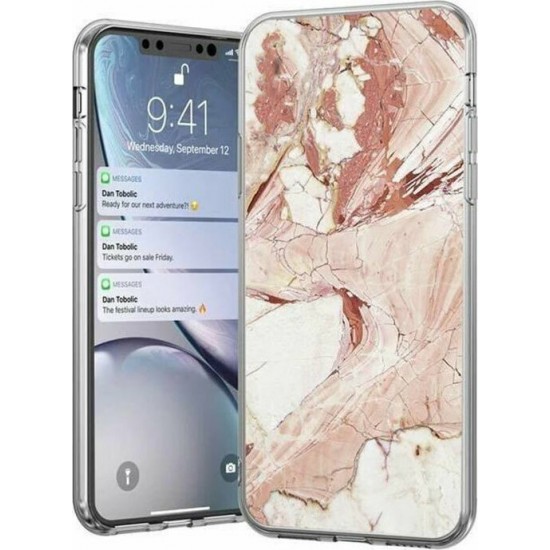 Wozinsky Marble Back Cover Σιλικόνης Ροζ (iPhone SE 2020/8/7)