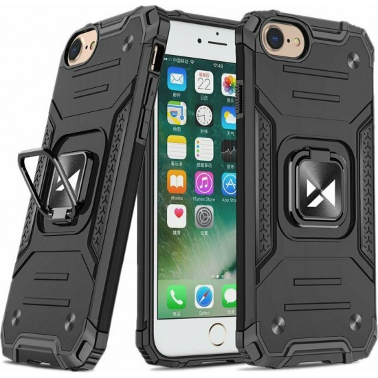 Wozinsky Ring Armor Back Cover Πλαστικό / Σιλικόνης Μαύρο (iPhone SE 2020/8/7)
