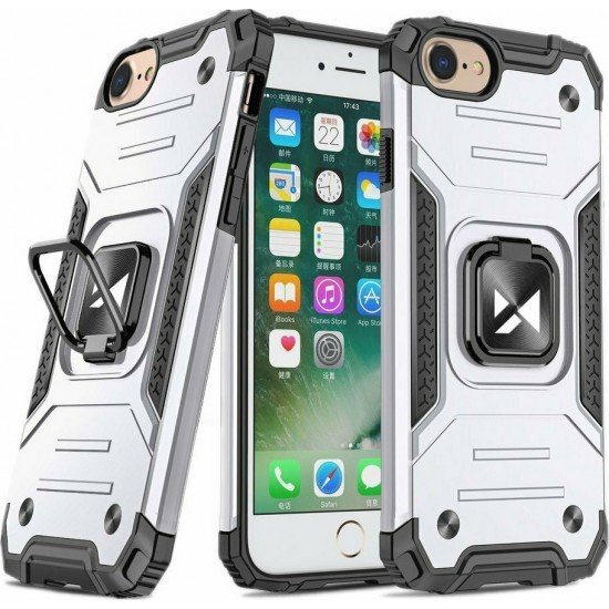 Wozinsky Ring Armor Back Cover Σιλικόνης Ανθεκτική Ασημί (iPhone SE 2020/8/7)