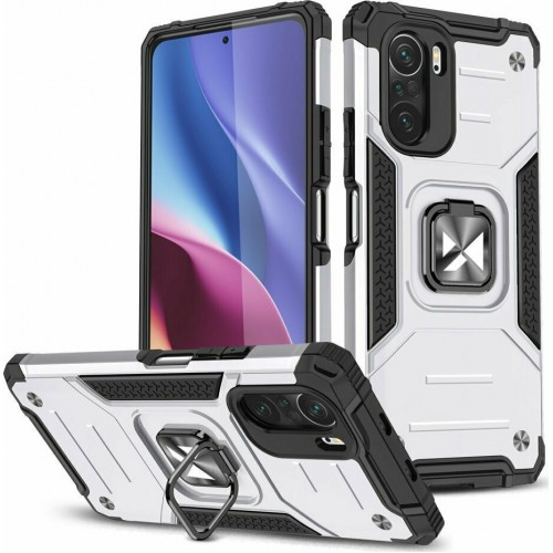 Wozinsky Ring Armor Back Cover Συνθετική Ανθεκτική Ασημί (Poco F3 / Mi 11i)