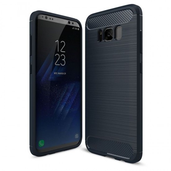 TPU Carbon Rugged Armor Case Ανθεκτική Θήκη Dark Blue (Samsung Galaxy S8 Plus)