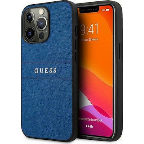 Guess Saffiano Strap Back Cover Πλαστικό Μπλε (iPhone 13 Pro Max)
