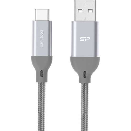 Silicon Power Braided USB 2.0 Cable USB-C male - USB-A male Γκρι 1m (LK30AC)