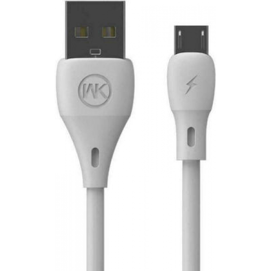 WK WDC-072m Καλώδιο Φόρτισης USB σε Micro Usb Λευκό 1m