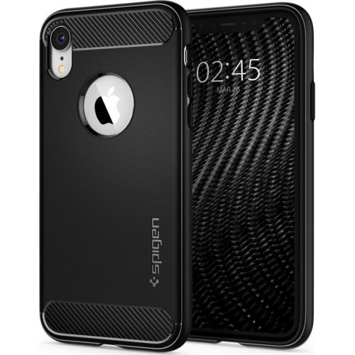 Spigen Rugged Armor Back Cover Σιλικόνης Μαύρο (iPhone XR)