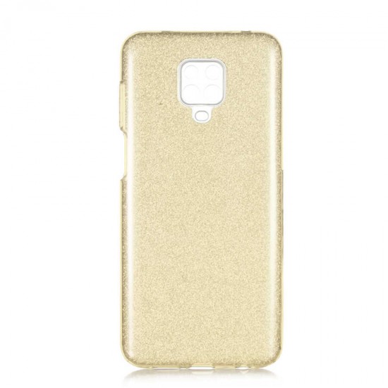 Oem Glitter Case Shining Cover Χρυσόσκονη Για Xiaomi Redmi Note 9 5G / Note 9T χρυσή