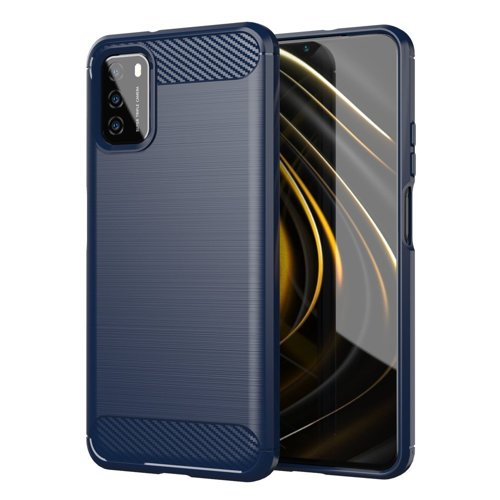 Oem Θήκη Σιλικόνης Carbon Για Xiaomi Redmi 9T / Poco M3 / 9 Power / Note 9 4G Μπλε