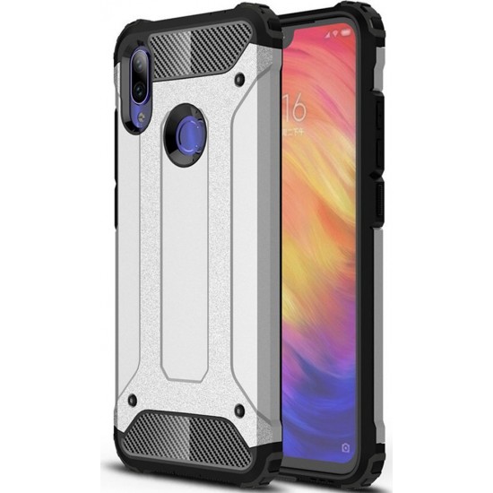 Oem Θήκη Armor Back Cover Για Xiaomi Redmi Note 7 Ασημί