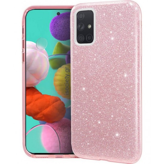 Oem Glitter Case Shining Cover Χρυσόσκονη Για Samsung Galaxy S21 Plus 5G / S30 Plus ροζ