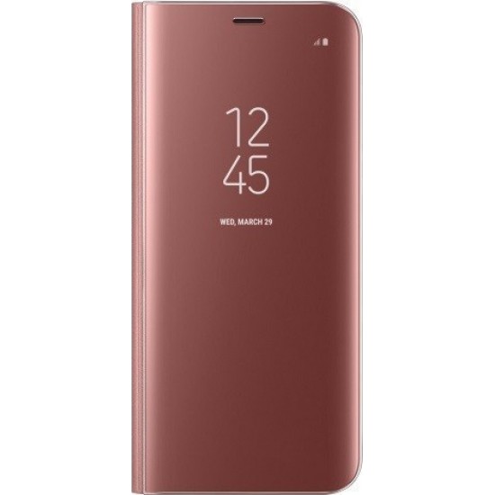 Θήκη Clear View Cover Για Xiaomi Mi 9 Lite Χρυσή-Ροζ