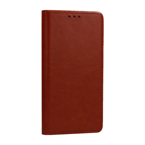 Θήκη Βιβλίο Genuine Italian Leather Case Για Samsung Galaxy S21 Ultra 5G Καφέ