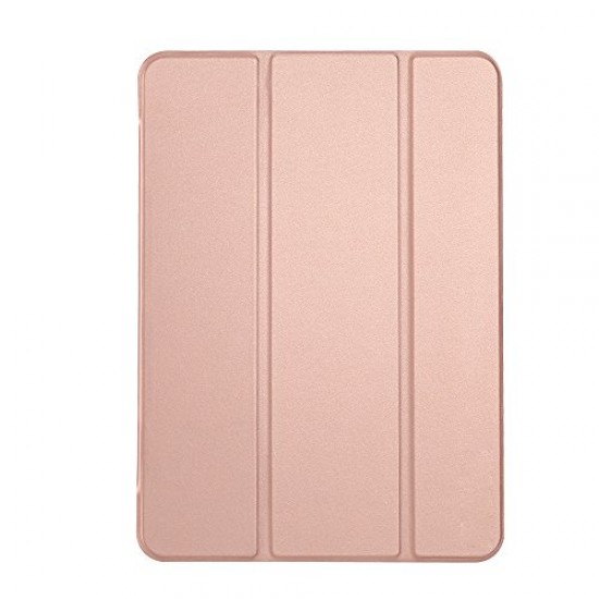 Trifold Θήκη Βιβλίο με Σιλικόνη Flip Cover Για Samsung Galaxy Tab E 9.6'' T560/T561 Ροζ Χρυσό
