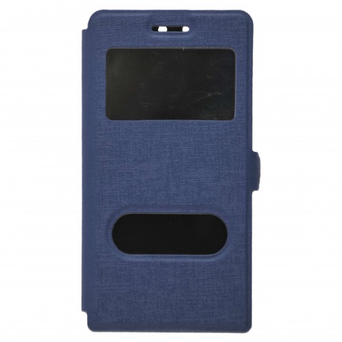 OEM ΘΗΚΗ ΒΙΒΛΙΟ ΜΕ ΠΑΡΑΘΥΡΑ ΜΕ ΠΛΑΓΙΟ ΚΟΥΜΠΩΜΑ ΓΙΑ SAMSUNG GALAXY A3 (2017) ΜΠΛΕ / ΜΑΥΡΟ