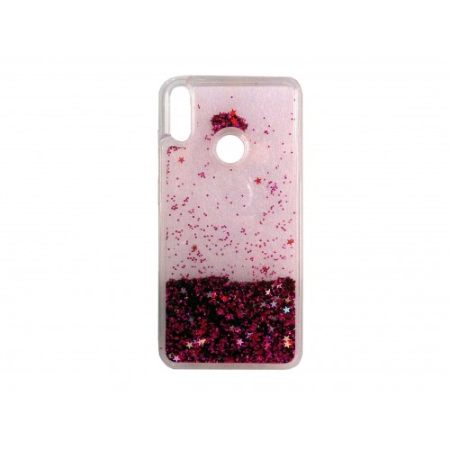 OEM LIQUID GLITTER BACK COVER ΘΗΚΗ ΣΙΛΙΚΟΝΗΣ ΜΕ ΥΓΡΟ GLITTER ΓΙΑ HUAWEI P SMART 2019 / HONOR 10 LITE ΦΟΥΞΙΑ