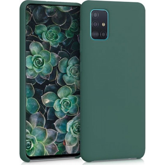 Oem Θήκη Σιλικόνης Matt Για Samsung Galaxy A42 5G Σκούρο Πράσινο