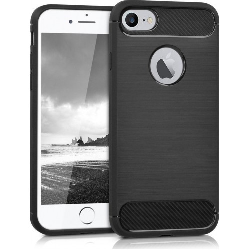OEM ΘΗΚΗ ΣΙΛΙΚΟΝΗΣ CARBON ΓΙΑ APPLE IPHONE 7 / 8 / SE 2020 ΜΑΥΡΗ