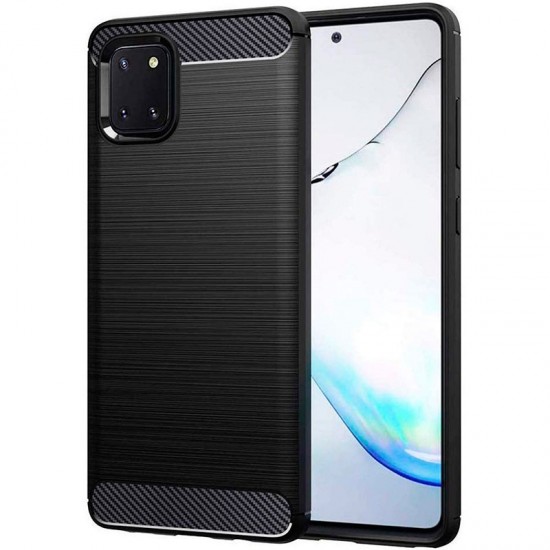 OEM Θήκη Σιλικόνης Carbon Για Samsung Galaxy Note 10 Lite / A81 Μαύρη