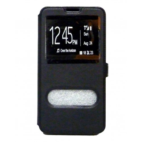 OEM ΘΗΚΗ ΒΙΒΛΙΟ ΜΕ ΠΑΡΑΘΥΡΑ ΓΙΑ APPLE IPHONE 6/6S PLUS ΜΕ ΚΟΥΜΠΩΜΑ ΜΑΥΡΗ