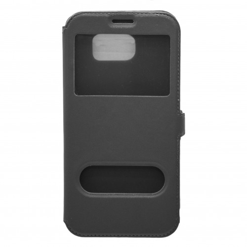 OEM ΘΗΚΗ ΒΙΒΛΙΟ ΜΕ ΠΑΡΑΘΥΡΑ ΜΕ ΠΛΑΓΙΟ ΚΟΥΜΠΩΜΑ ΓΙΑ SAMSUNG GALAXY A5 (2017) ΜΑΥΡΗ