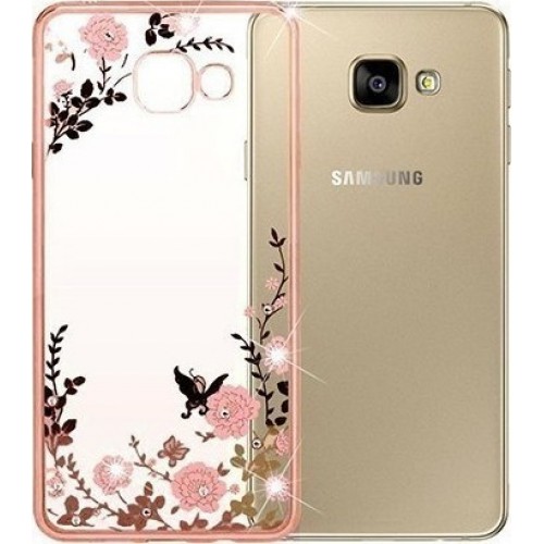 OEM ΘΗΚΗ ΣΙΛΙΚΟΝΗΣ ΓΙΑ SAMSUNG GALAXY A5 2017 ΔΙΑΦΑΝΗ ΜΕ ΣΧΕΔΙΟ DIAMOND GARDEN ΡΟΖ-ΧΡΥΣΟ