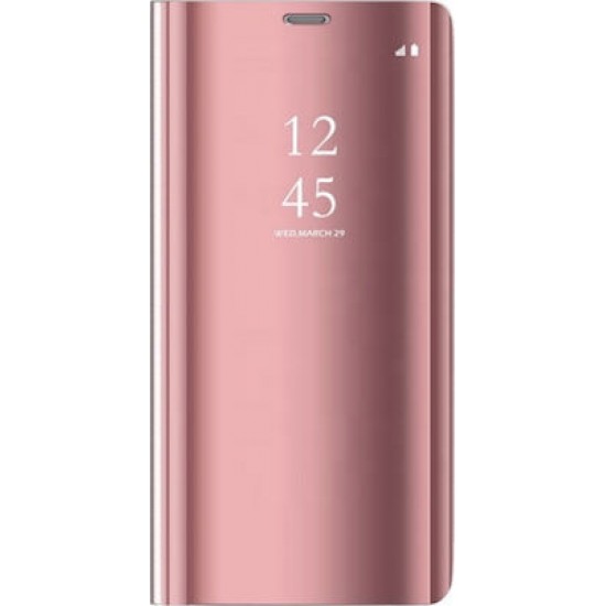 Oem Θήκη Clear View Cover Για Xiaomi Redmi Note 7 Ροζ-Χρυσό