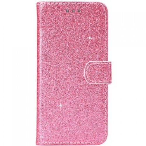 Θήκη Βιβλίο Χρυσόσκονη Για Huawei P30 Lite Ροζ