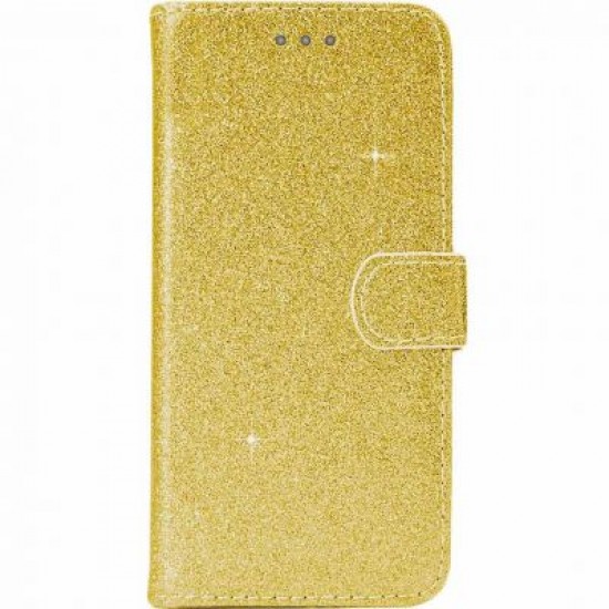 Θήκη Βιβλίο Χρυσόσκονη Για Huawei P30 Lite Χρυσό
