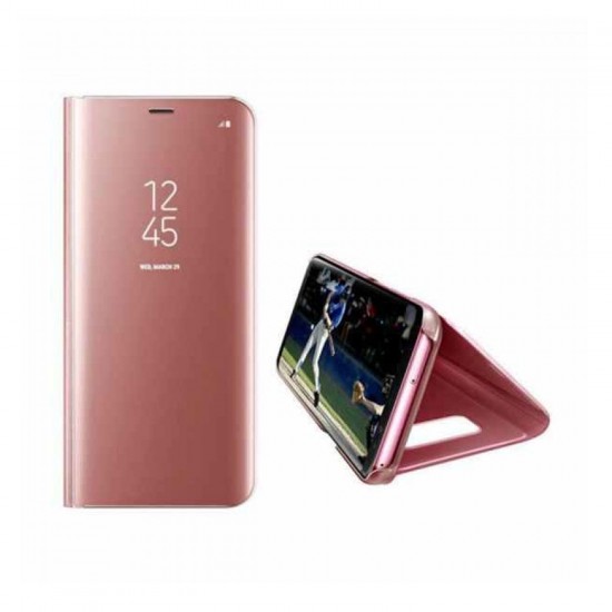 Oem Θήκη Clear View Cover Για Xiaomi Mi Note 10 Lite Χρυσή-Ροζ